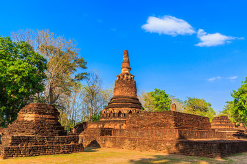 Ruin structure at Kamphaeng Phet Historical Park in Kamphaeng Phet province of Thailand