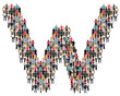 © Markus Mainka - Buchstabe W Alphabet Leute Menschen People Gruppe Menschengruppe