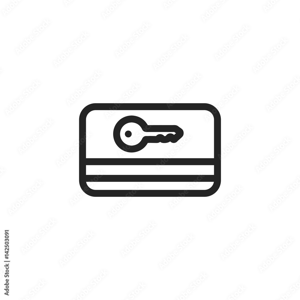Card key vector icon, smart card symbol. Modern, simple flat vector ...