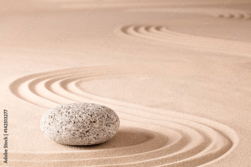spiritual meditation zen garden, a concept for relaxation concentration harmony balance and simplicity. Holistic tao buddhism or spa wellness treatment.. - obrazy, fototapety, plakaty 