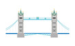 Tower Bridge, London, UK. Isolated on white background vector illustration.