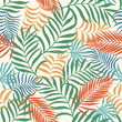 © bell1982 - Tropical background with palm leaves. Seamless floral pattern