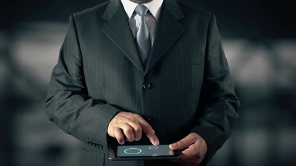 Businessman with App Development concept choose App Maintenance from words