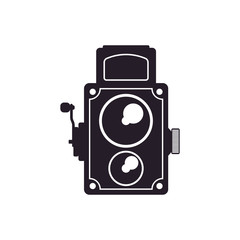 Sticker - Vintage retro videocamera icon vector illustration graphic design