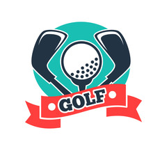 Wall Mural - Golf club or golfer country sport team vector icon