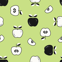Aufkleber - seamless pattern with apples