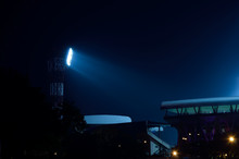 It Situated At Kolkata, India. Stadium Floodlights Against A Dark Night. The Picture Is Taken Outside The Stadium. From Outside The Stadium Anyone Can Take The Picture Without Any Permission. 