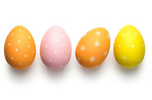 Easter Eggs On White