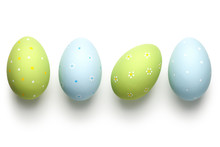 Easter Eggs On White