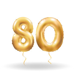 Sticker - number eighty metallic balloon