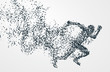 Runner,vector graphics,composed of mosaic particle.