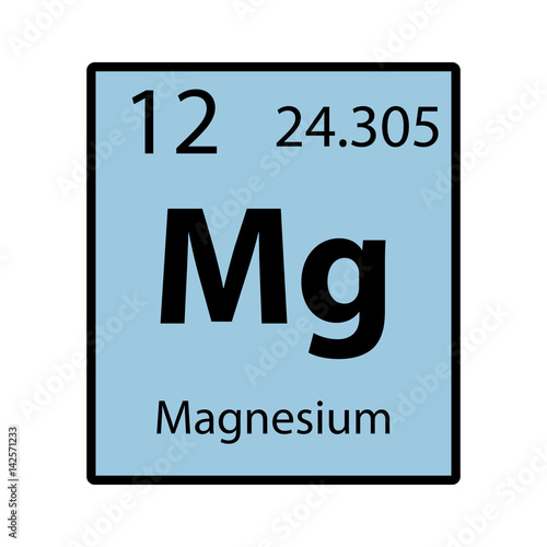 Vetor do Stock Magnesium periodic table element color icon on white