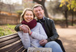 © caftor - aged lovers on a bench in the park