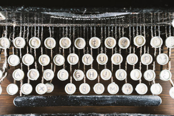 Close-up of antique typewriter