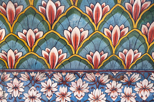Wall paintings in the Chandra Mahal, Jaipur City Palace in Jaipur, Rajasthan, In Poster Mural XXL