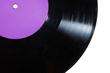 Vinyl disc with purple label