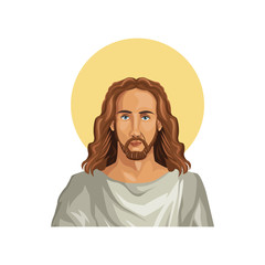 Canvas Print - jesus christ man icon over white background. colorful design. vector illustration