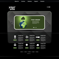 Modern Colorful Abstract Eco Web Site Creative Design Template with Earth Gobe - Illustration for Your Business or Blog 