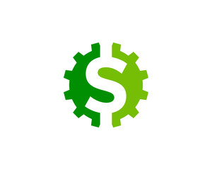 Wall Mural - Money Gear Icon Logo Desing Element