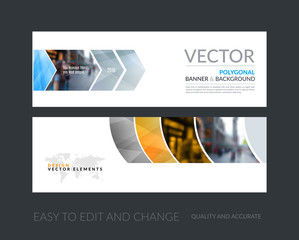 Wall Mural - Vector set of modern horizontal website banners with colourful g