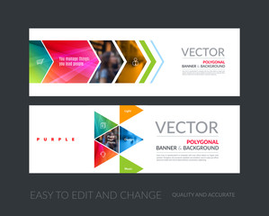 Wall Mural - Vector set of modern horizontal website banners with colourful g