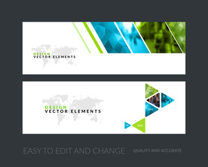 Wall Mural - Vector set of modern horizontal website banners with colourful g
