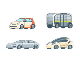 Sticker - Colorful Electric Cars Collection