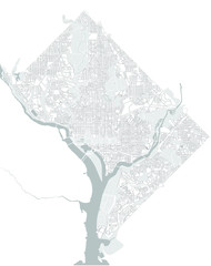 vector map of the city of Washington D.C., USA