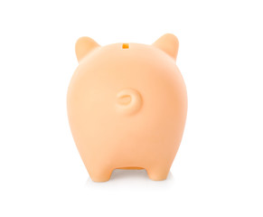 Sticker - Ceramic piggy bank on white background