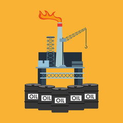 Sticker - oil industry business icons vector illustration design