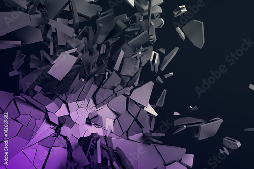 Fotografie, Obraz Abstract 3d rendering of cracked surface