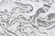 Watch mechanism grayscale 3D illustration with gears