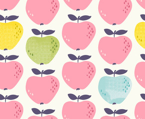 Aufkleber - seamless pattern with apples