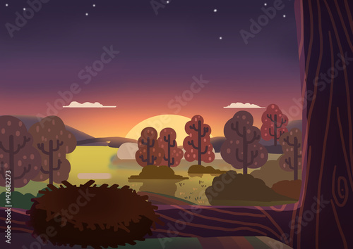 The Little Forest At Peaceful Night Video Game S Digital Cg Artwork Concept Illustration Realistic Cartoon Style Background Buy This Stock Illustration And Explore Similar Illustrations At Adobe Stock Adobe Stock