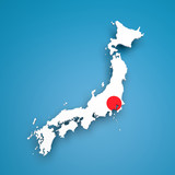 Fototapeta Perspektywa 3d - 3D Japan map