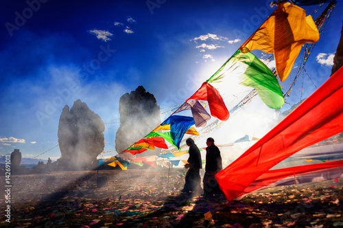 Fotografía China, Tibet,16.09.2007 Feast of the Bon religion on Lake Namtso