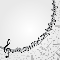 Wall Mural - music background: melody, notes, key.