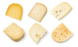 Fototapeta  - Different kinds of cheeses isolated
