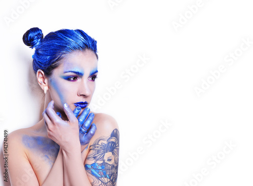 A Beautiful Girl With A Fantasy Make Up The Girl Has A Creative