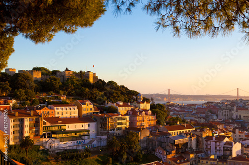 Plakat Panorama Lizbona, Portugalia