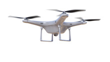 Flying Drone Isolated On White Background. 3D Rendered Illustration.