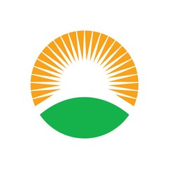 Canvas Print - sun and circle logo vector.