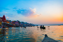 Boat On Ganges River, Varanasi , India 