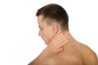 © vladorlov - Pain in the neck. Young man without a shirt.