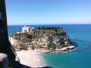 Italian Coast sea beach sand and castle