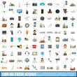 © ylivdesign - 100 hi-tech icons set, cartoon style