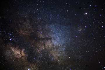 Wall Mural - close up milky way, long exposure photograph.with grain