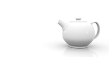Empty Tea Pot On White Background