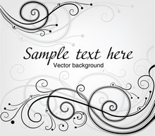 Background With Black Swirly Ornament And Space For Your Text
