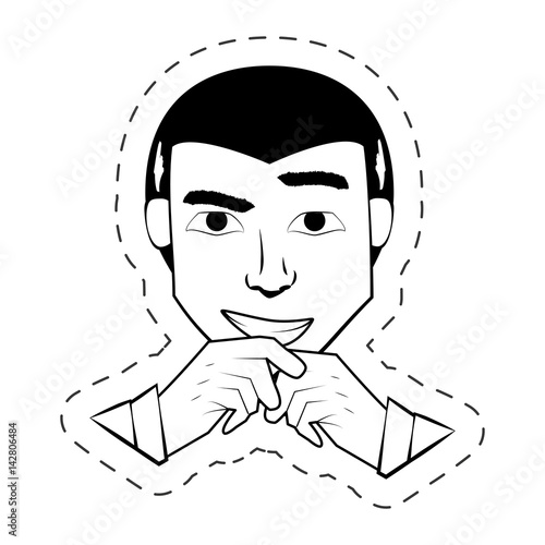 face man expression facial black and white vector illustration eps 10